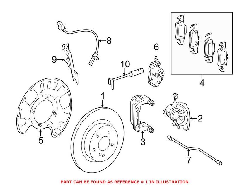 Mercedes Disc Brake Rotor - Rear (345mm)